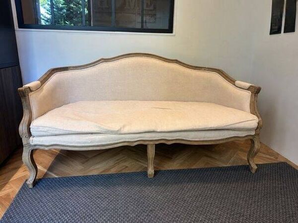 Banquette ancienne de style provençal, Louis XV