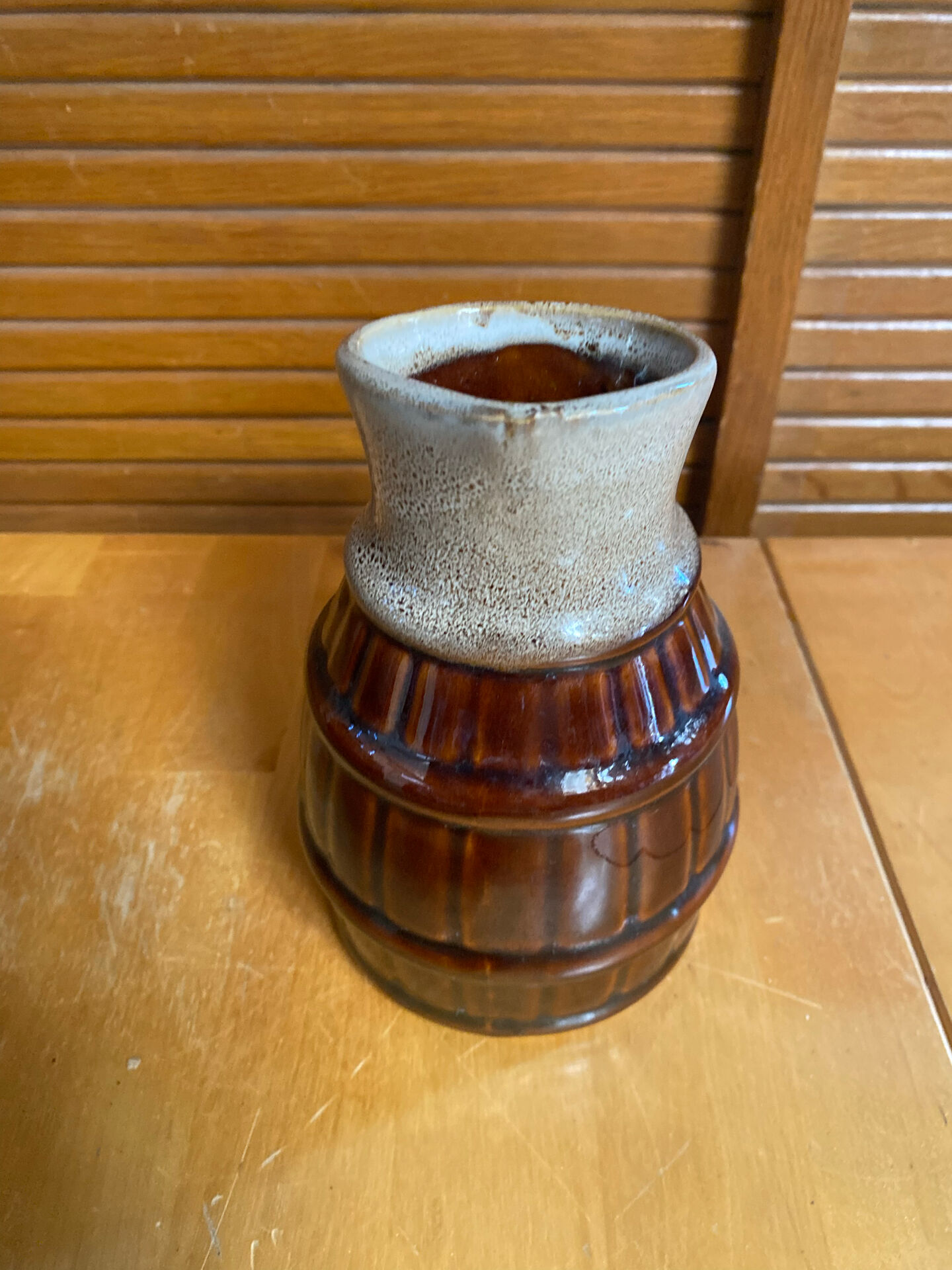 Vintage flamed ceramic barrel-shaped pichet in old style revol 1l #
