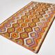 Tapis Kilim tribal vintage orange vert 6x9, 177x290 cm