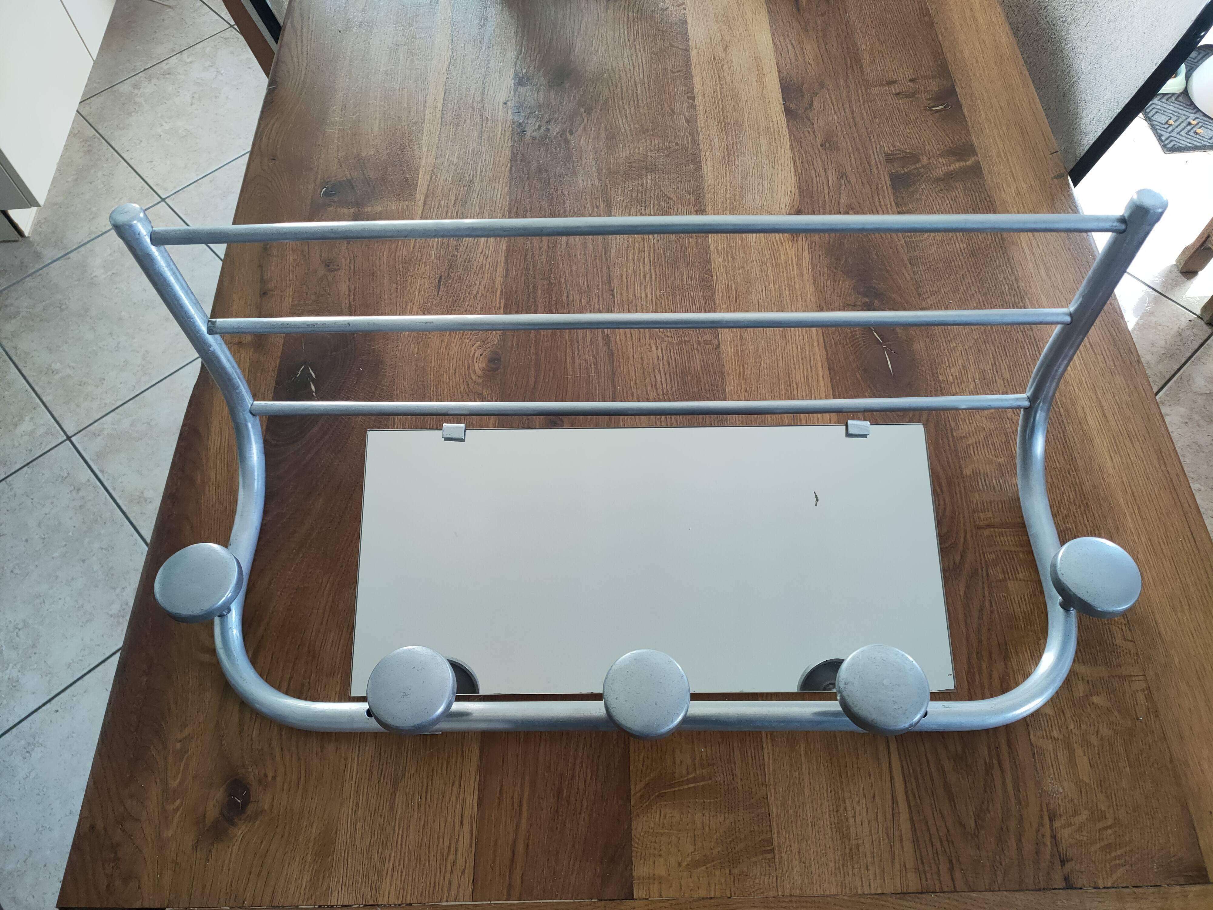 50s aluminum coat rack