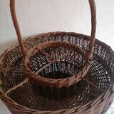 Rattan bottle and glass holder