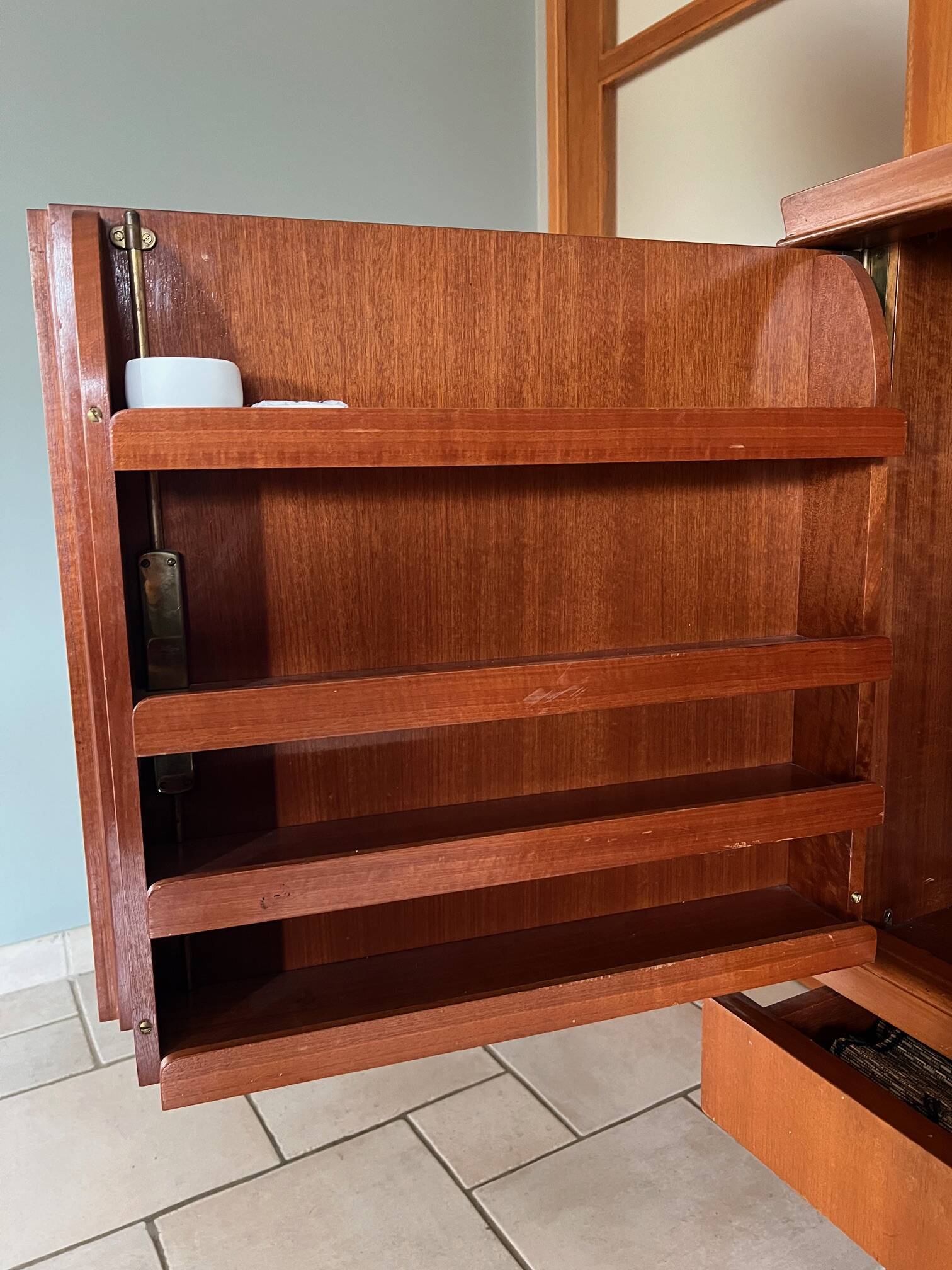 Teak buffet Gaston fish 1960s