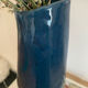 Handcrafted duck blue ceramic vase