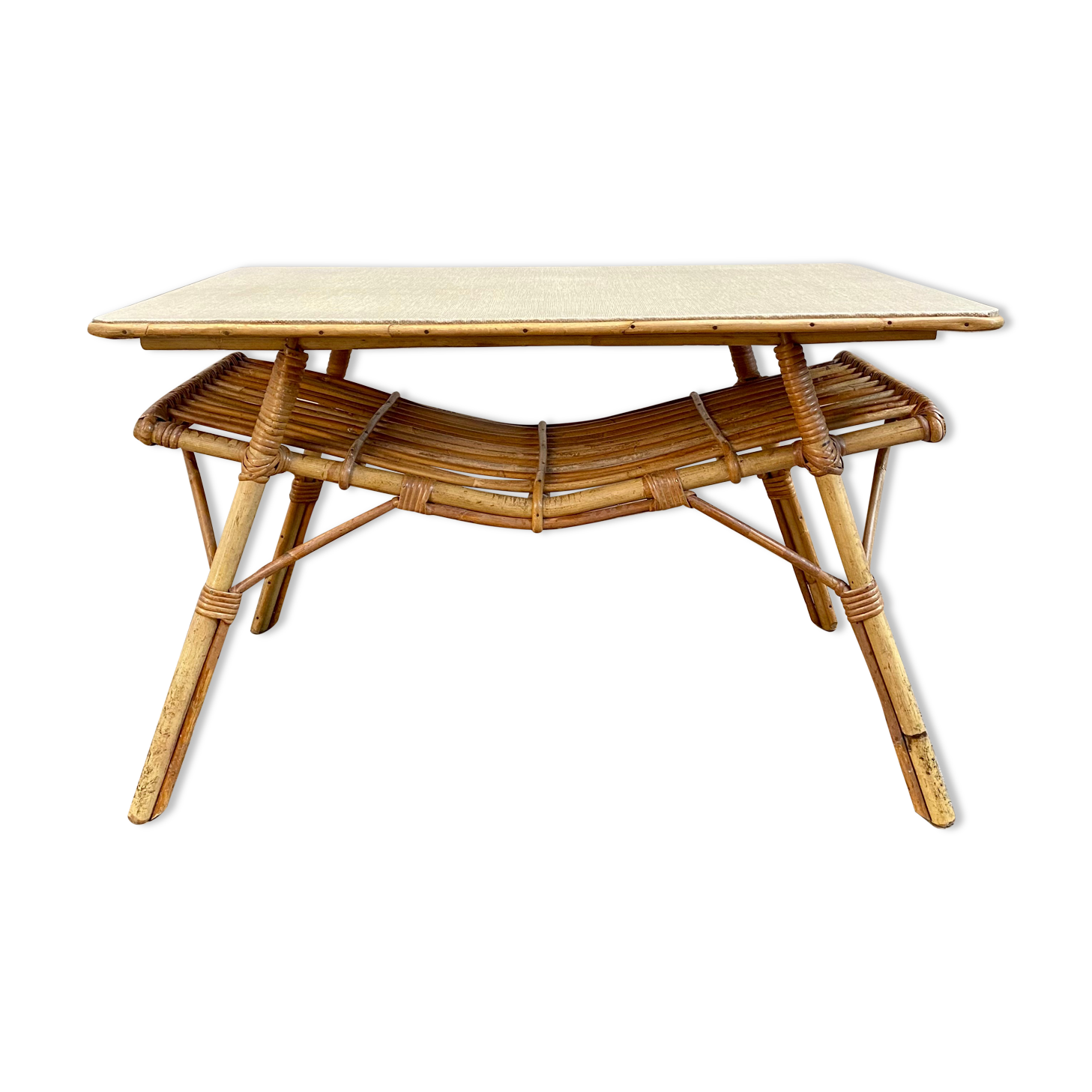 Vintage rattan coffee table