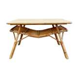 Vintage rattan coffee table