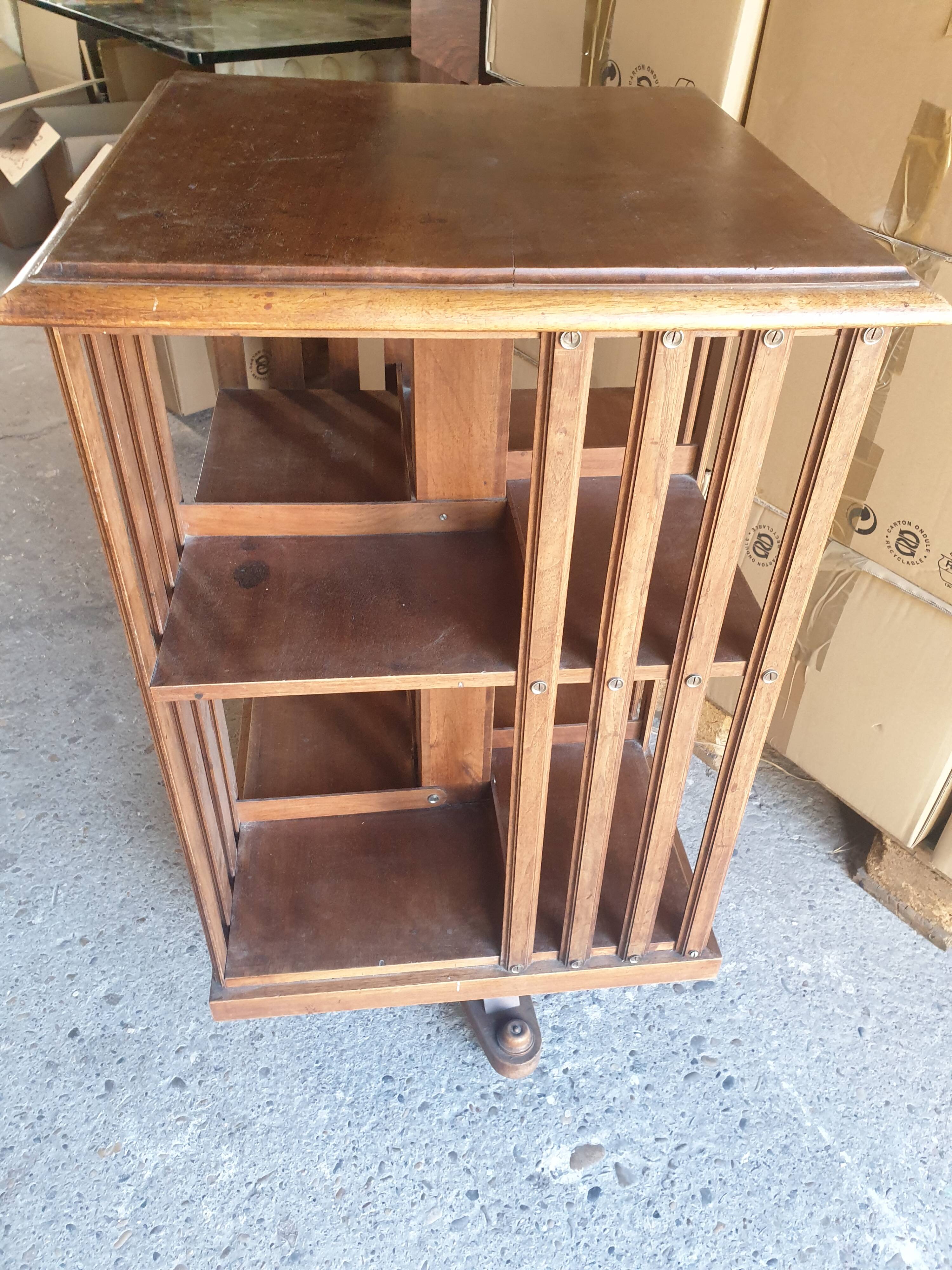 Swivel library lectern walnut b pichon in lyon XlXe