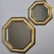 Pair of vintage brass mirrors, Moroccan handicrafts, 27 cm