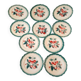 Assiettes à dessert  Badonviller  ’’Bouquet de cerises’’