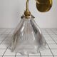 Grande applique en verre holophane et laiton