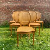 Set of 6 Louis XVI style cane medallion chairs