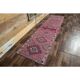 Vintage neutral pink Turkish hand-knotted runner 83x332