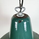 Large Industrial Green Enamel Factory Pendant Lamp, 1960s