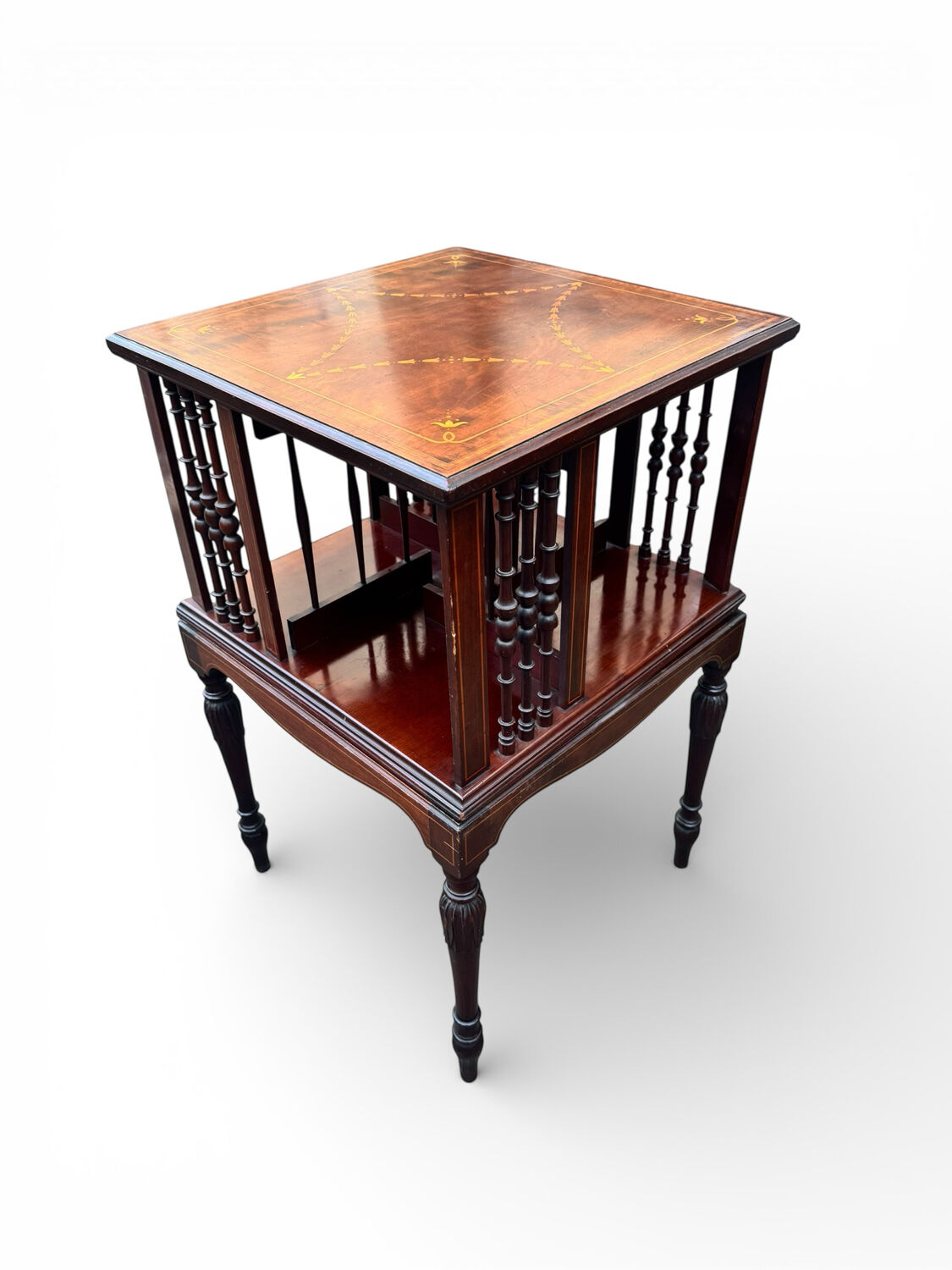English-style revolving library 1910 mahogany