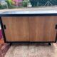 black and wood two-door sideboard
