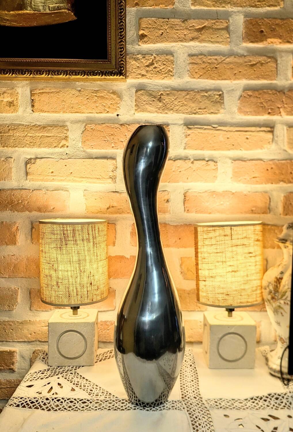 Important Aluminium Vase Vintage Modernist Design Organic Shape