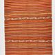 Pumpkin Orange Striped Turkish Woven Kilim Rug, 158x390 Cm