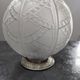 Antique large globe ceiling light, pressed glass, by Hettier & Vincent