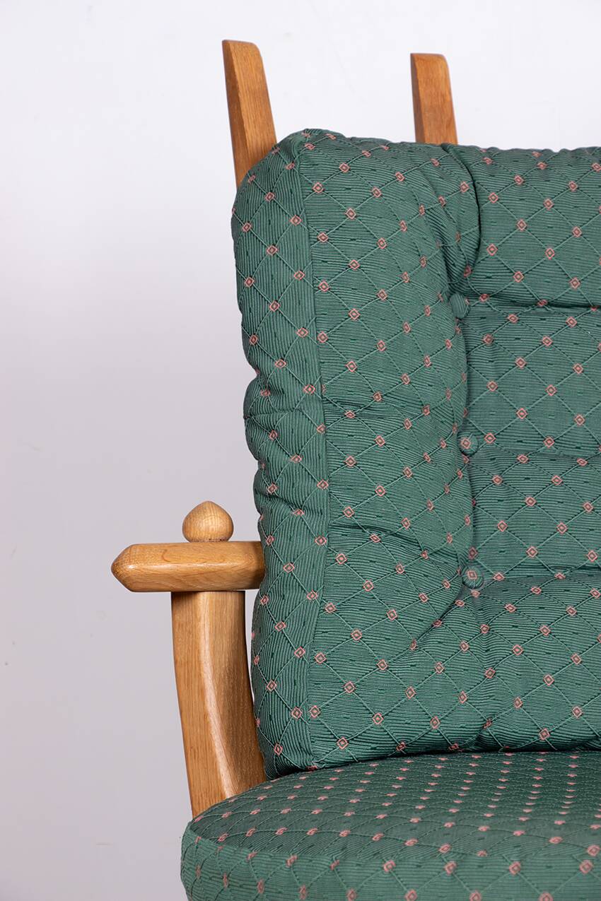 Grand French armchair in solid oak, Guillerme and Chambron Your House