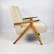 Fauteuil vintage beige boucle oak modèle b-310, années 1970