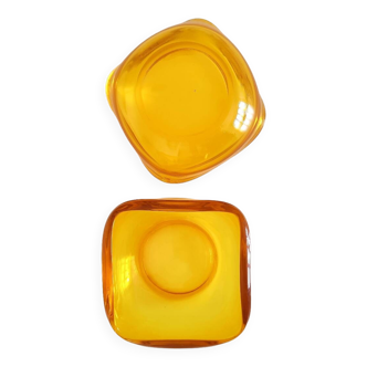 Yellow Amber Glass Bowls