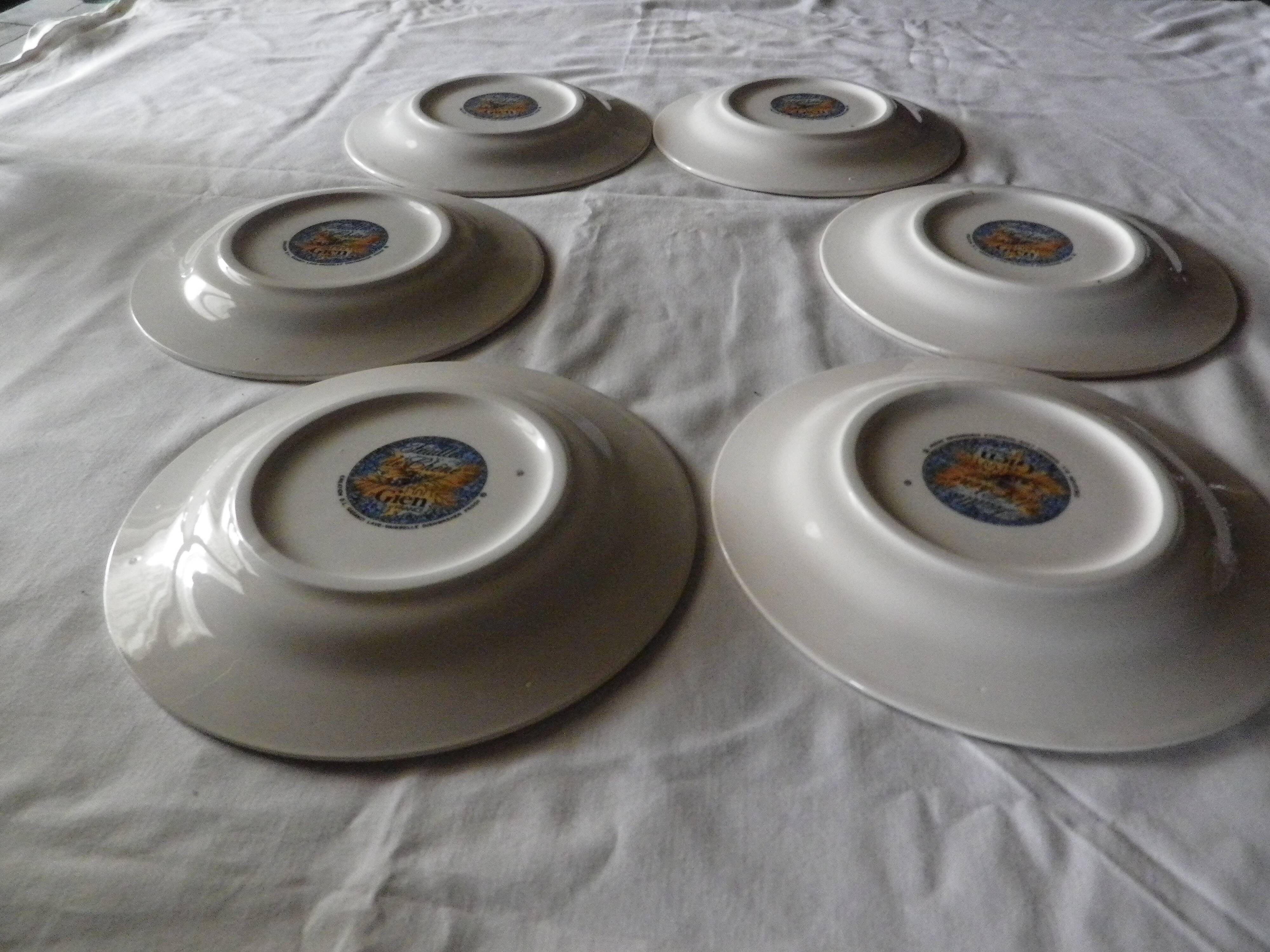 6 assiettes à dessert Gien