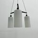 Mid-century design pendant lamp teak and opaline glass, 1970s