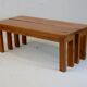 Pair of brutalist benches. Wood. France. Circa 1960.