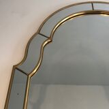 Mirror with closed guards in gilded wood 110x59cm
