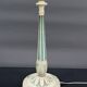 Lampe en bois Art Déco peinte en blanc et bleu patiné, France, Circa 1920