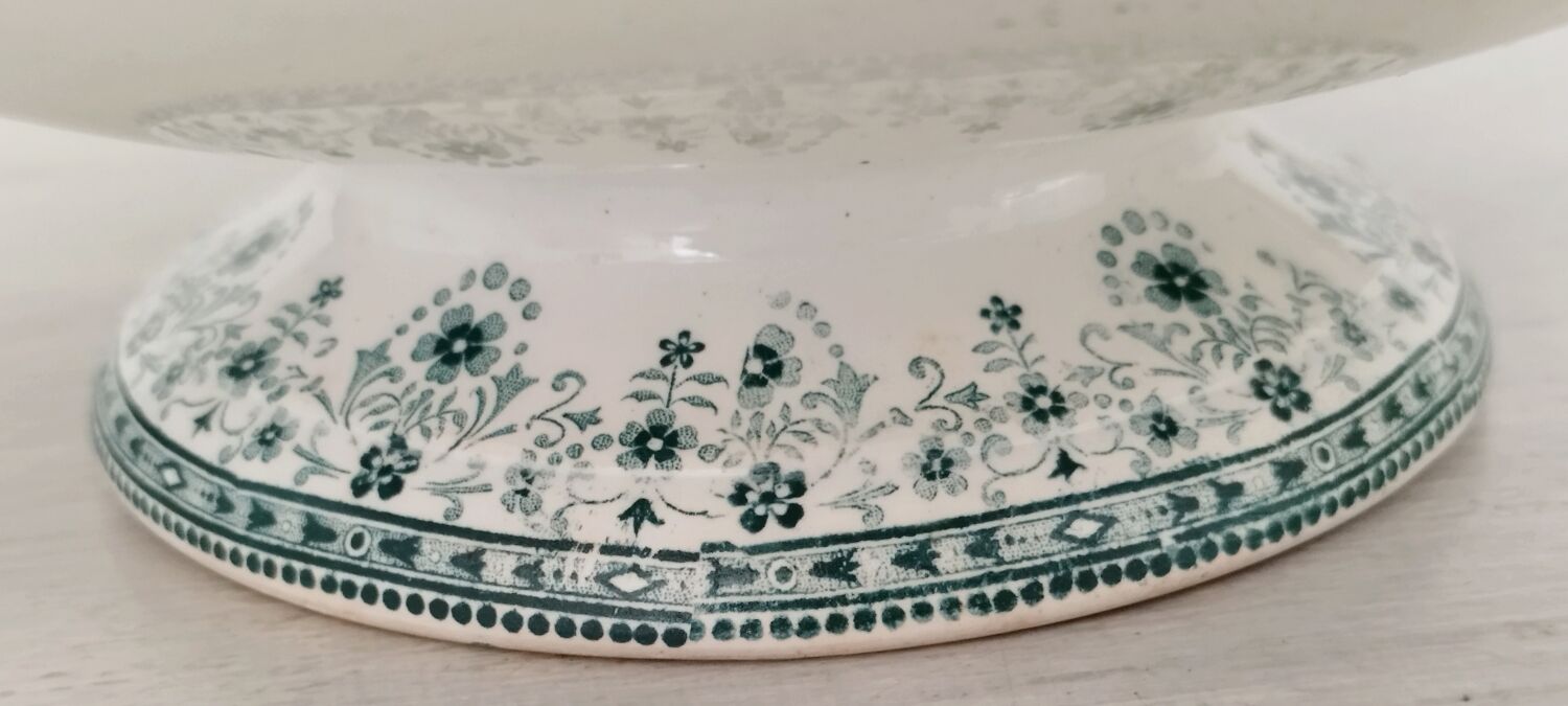 Vegetable soup tureen Old earthenware Saint Amand and Hamage Model Marceau