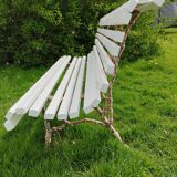 Banc de jardin avec pieds en fonte ancien