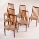Série de 6 chaises scandinaves vintage