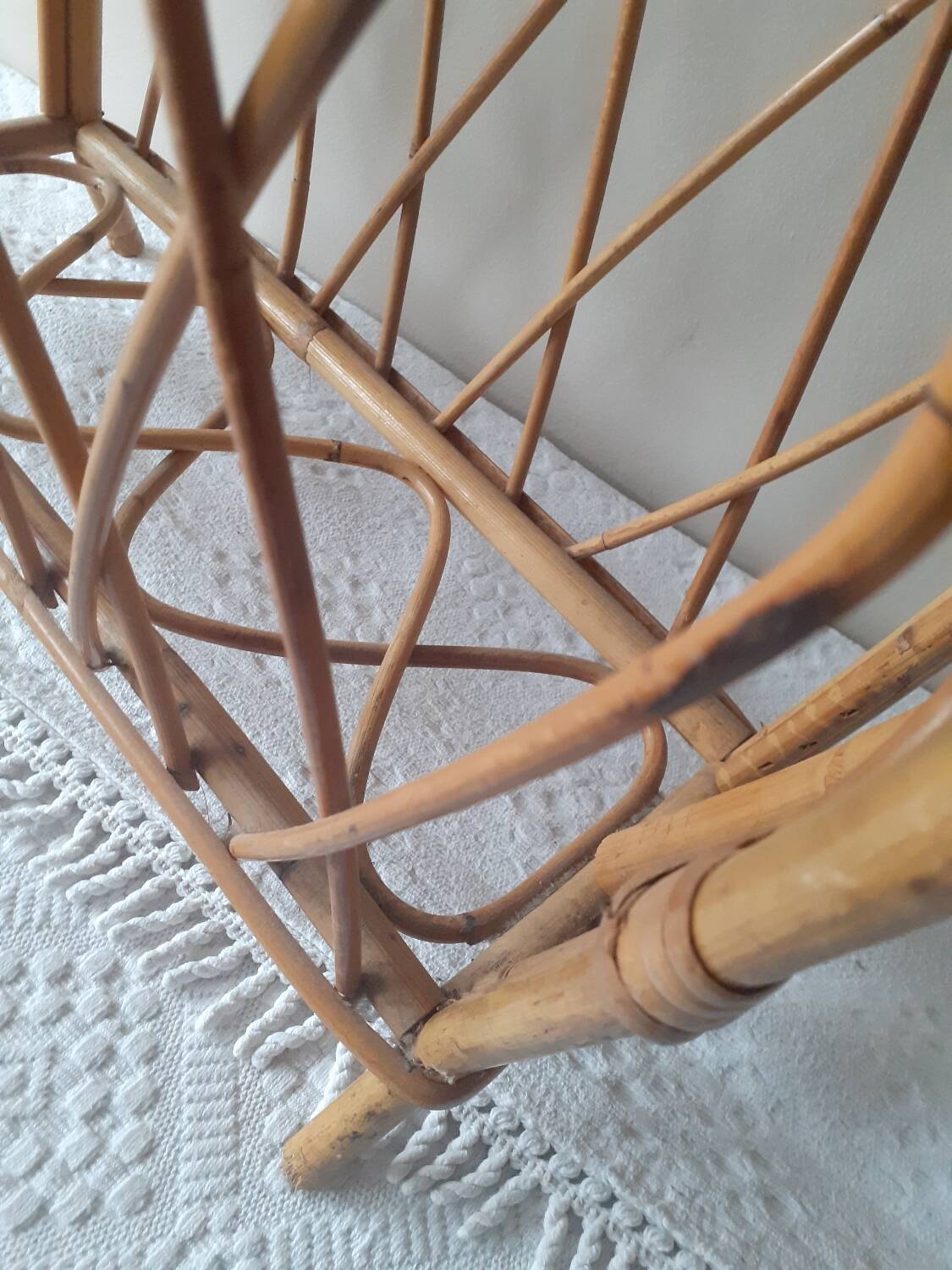 Rattan wicker magazine rack
