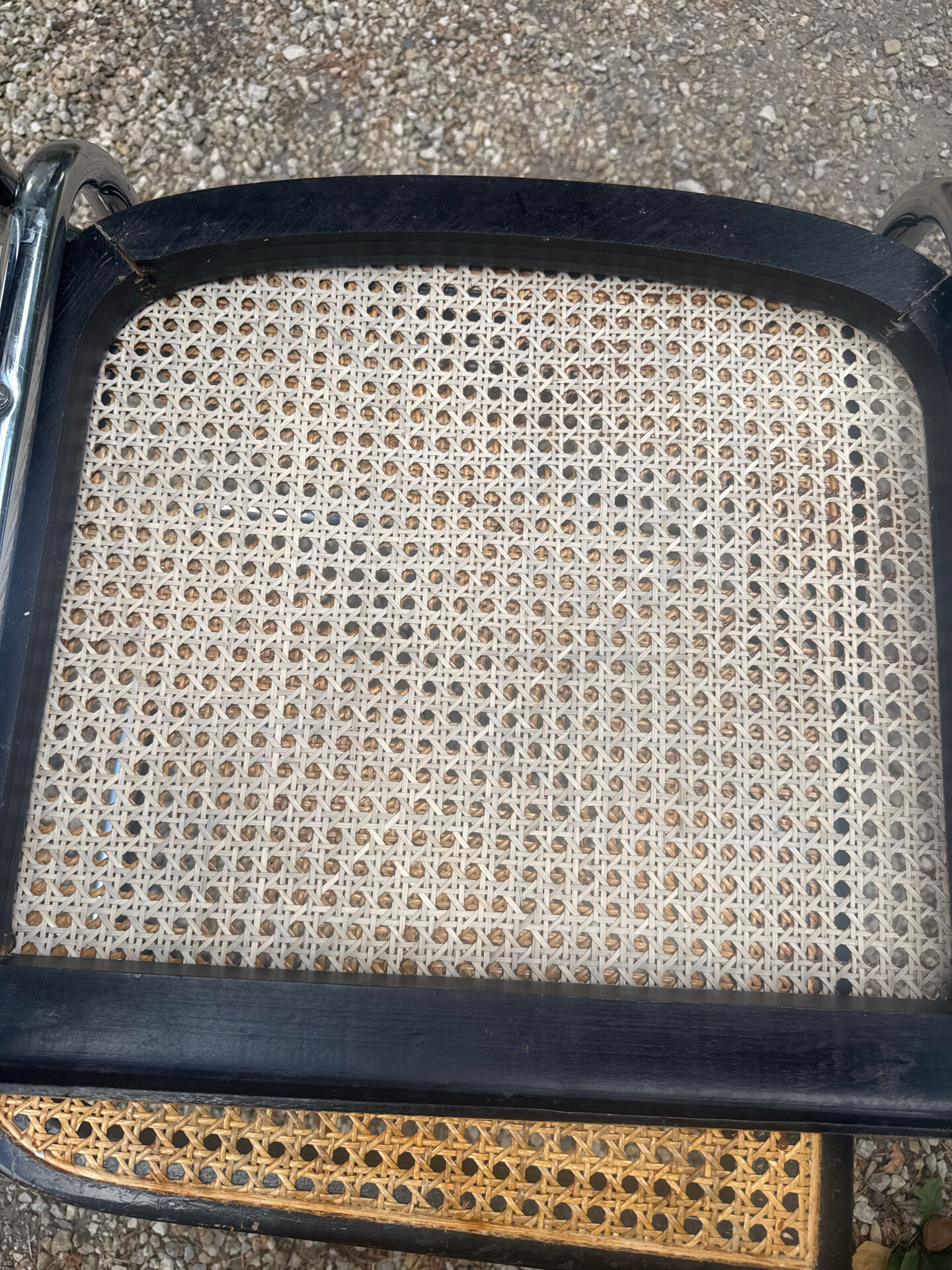 Pair of Marcel Breuer B32 Cesca chairs made in Italy.