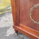 Empire style mahogany and mahogany veneer display case