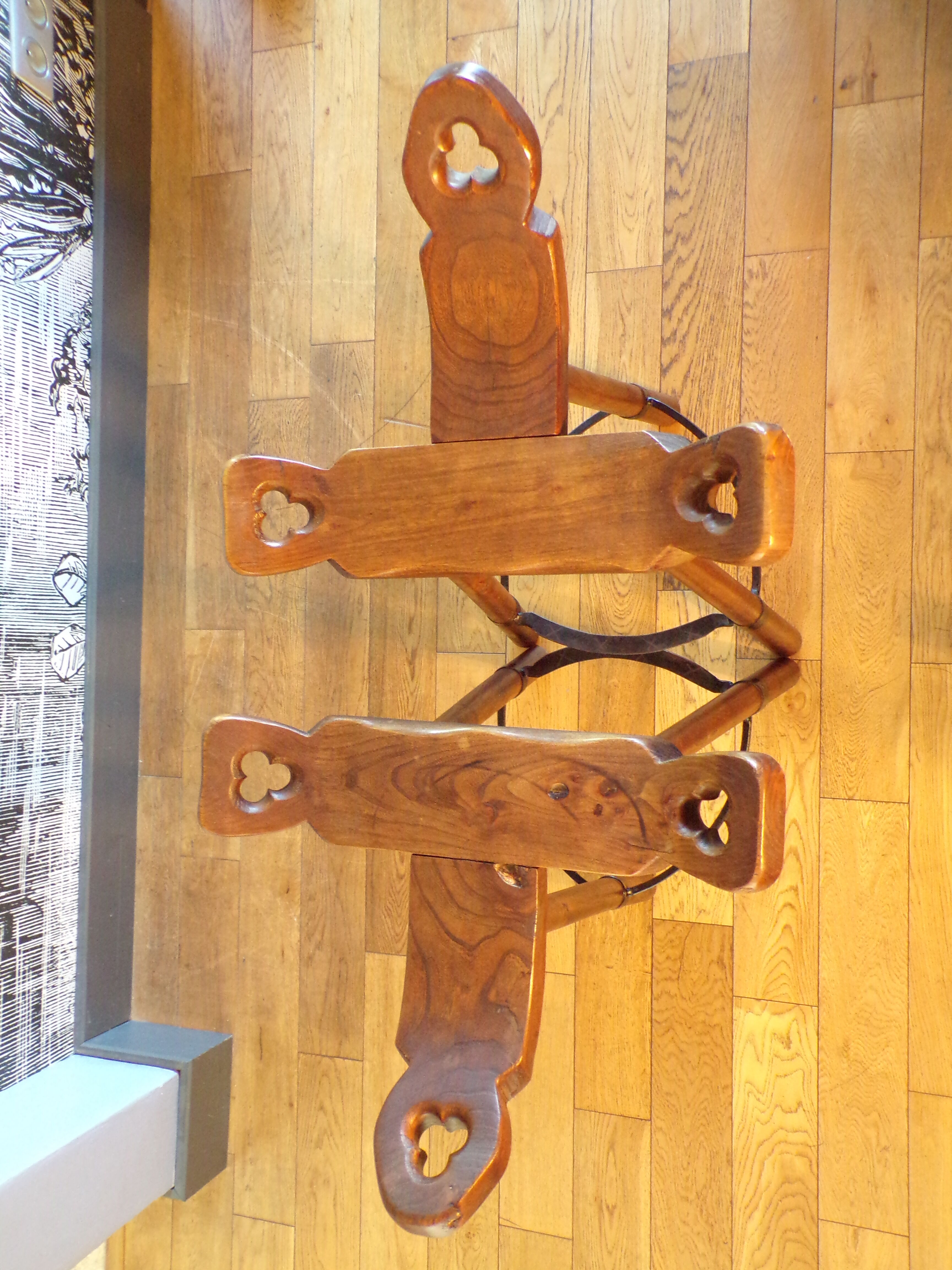 Pair of Spanish brutalist bar stools