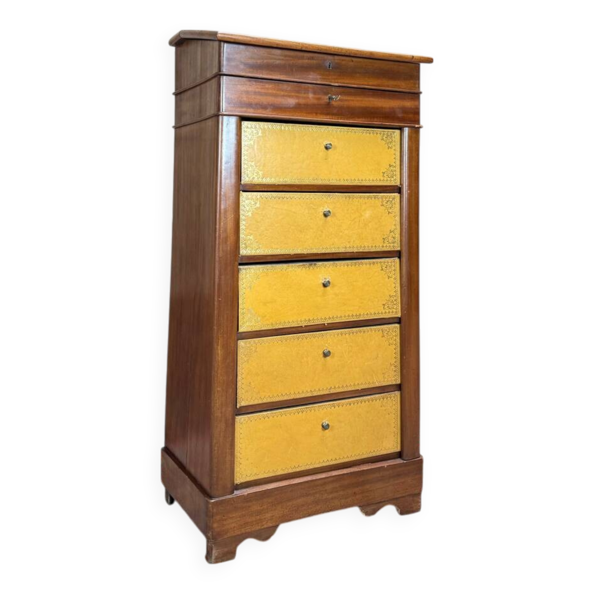 Louis Philippe Mahogany Cartonnier Forming a Desk, 19th Century