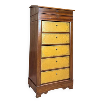 Louis Philippe Mahogany Cartonnier Forming a Desk, 19th Century