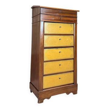 Louis Philippe Mahogany Cartonnier Forming a Desk, 19th Century
