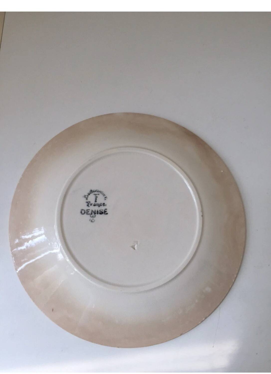 Assiettes à desserts Terre de Fer décor fleurs Badonviller Denise