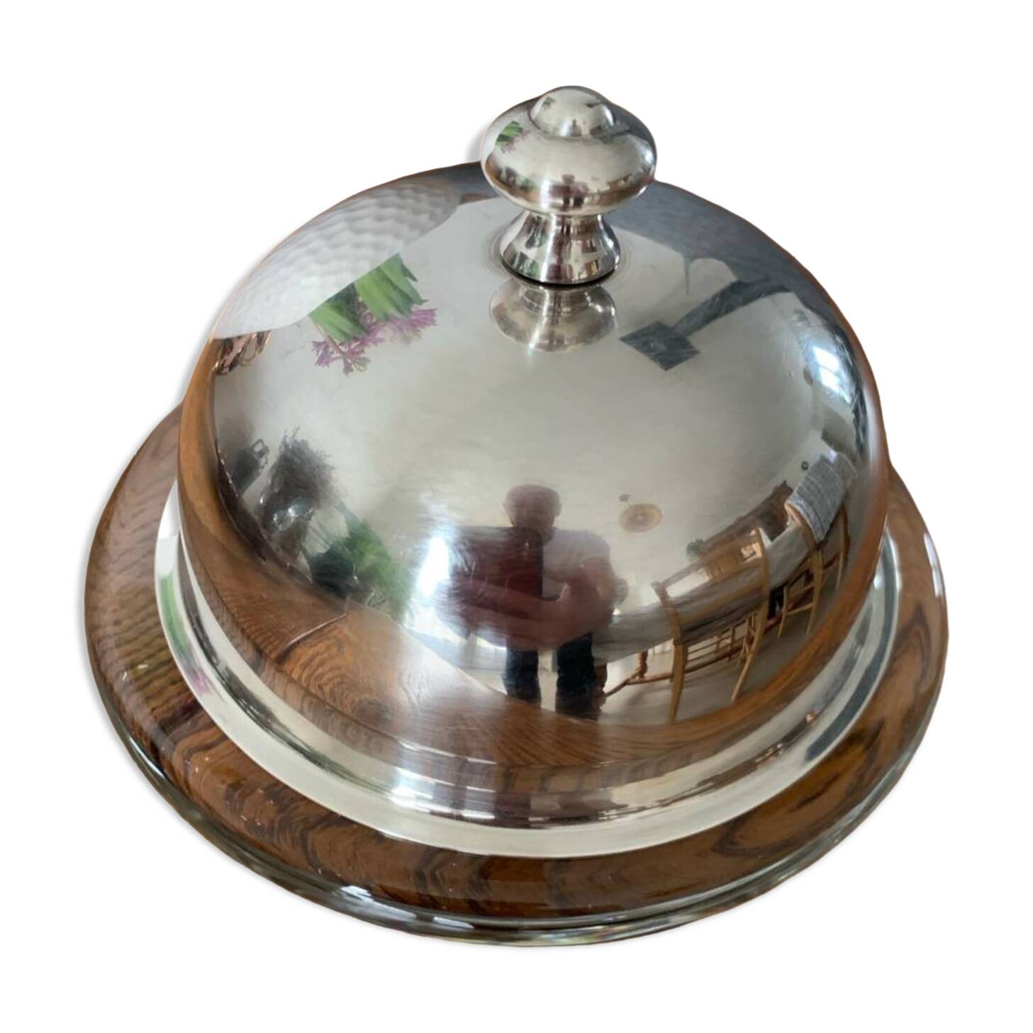 Saint Hilaire - butter dish under silver metal bell or caviar dish.