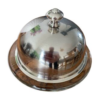 Saint Hilaire - butter dish under silver metal bell or caviar dish.