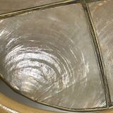 Vintage mother-of-pearl and rattan pendant light