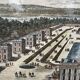 18th century optical view – Château de Marly – Old engraving