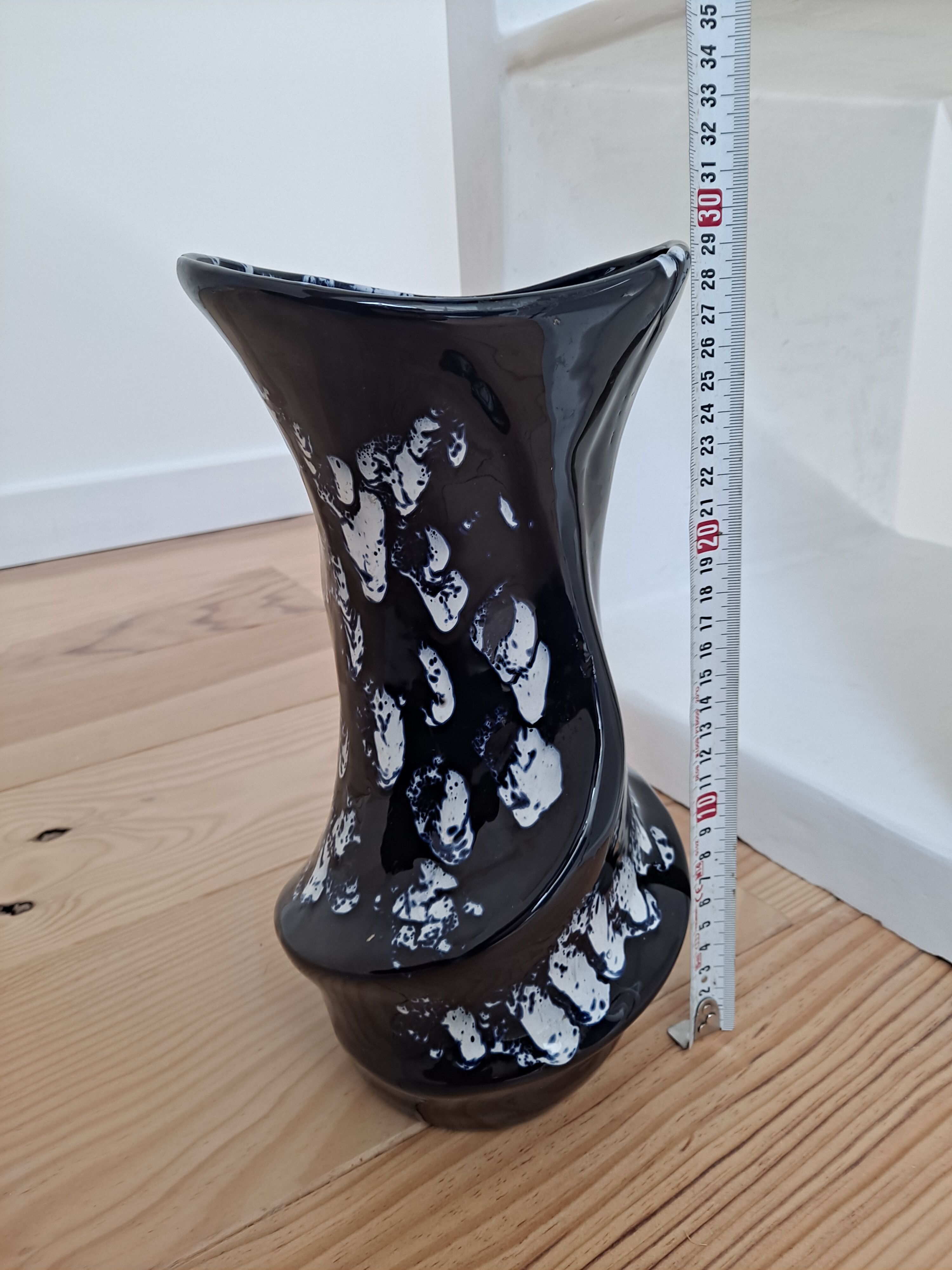 Blue freeform Vallauris vase