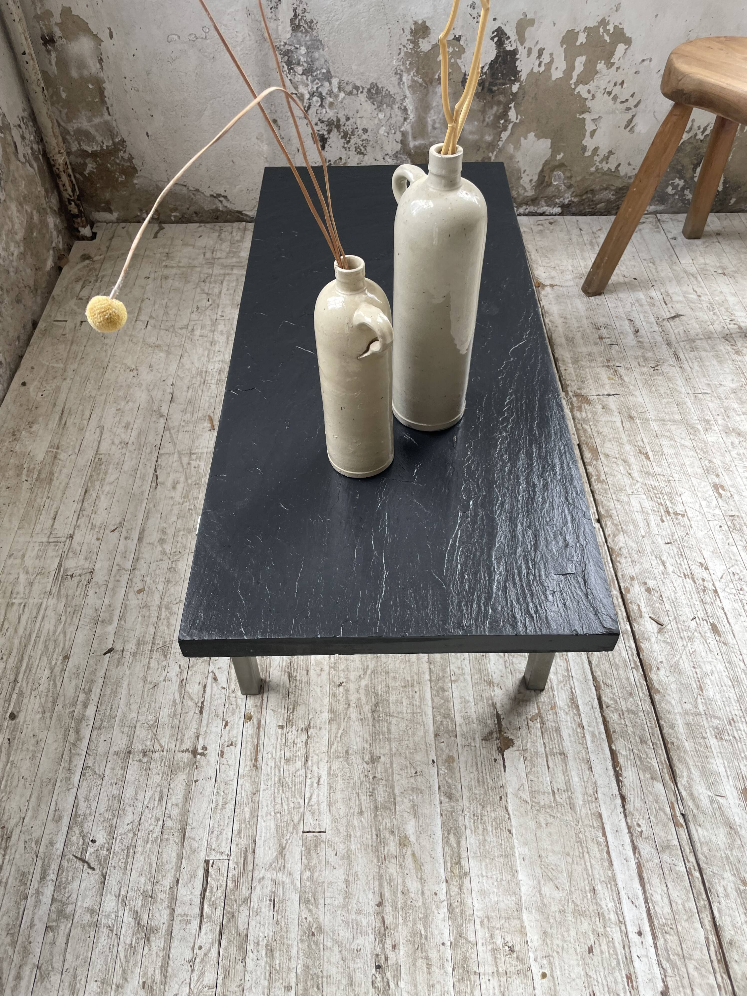 1950s slate coffee table