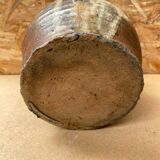 Ancienne cruche huile jarre double anse grès vernissé gris vintage