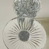 Tulip-shaped single-flower vase. Bohemian crystal. Stars/crosses, 21 cm