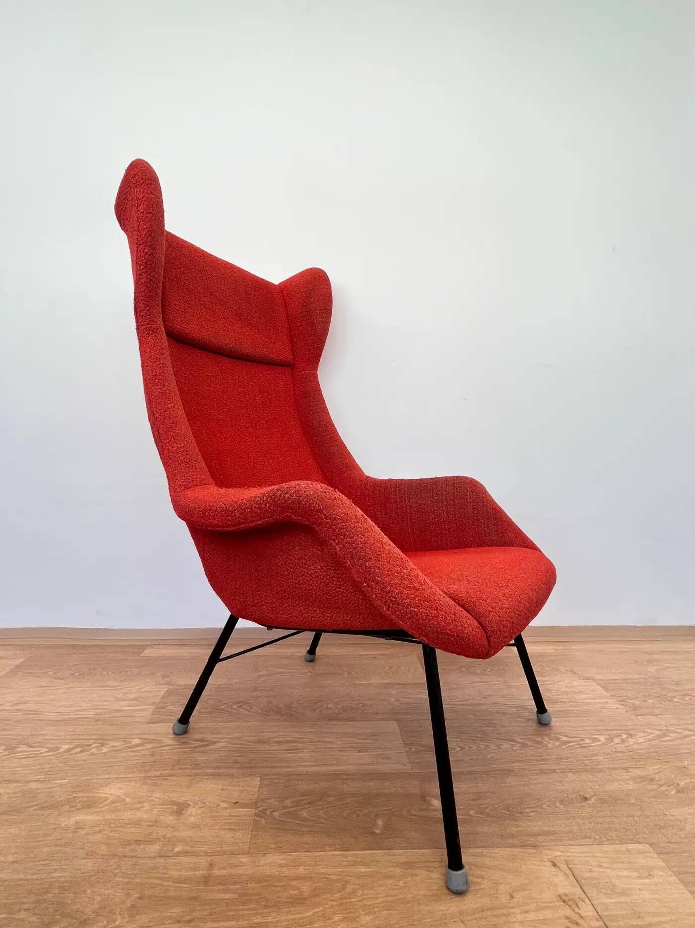 Original design fiberglass wing chair by Miroslav Navratil, 1970s