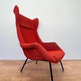 Original design fiberglass wing chair by Miroslav Navratil, 1970s